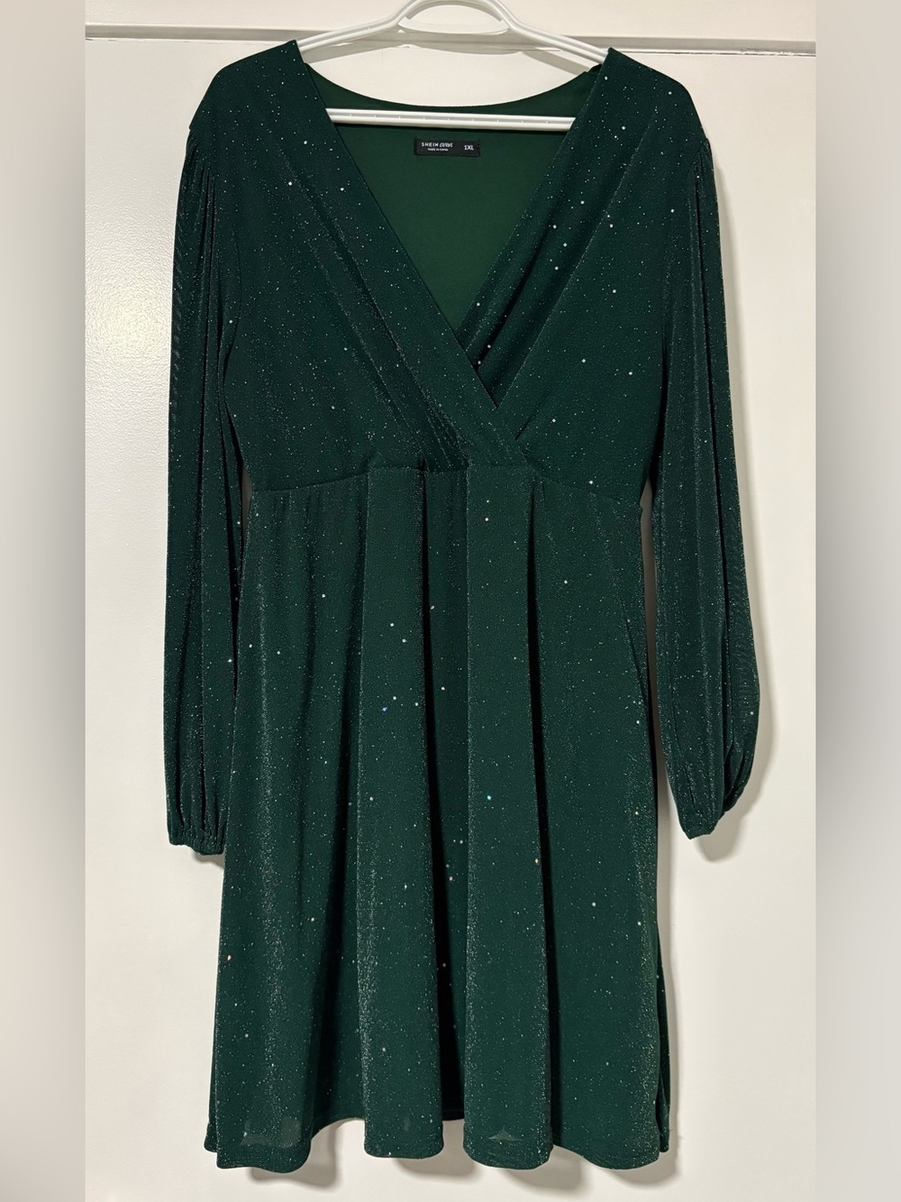 Sparkle SHEIN Empire Green Dress - Women